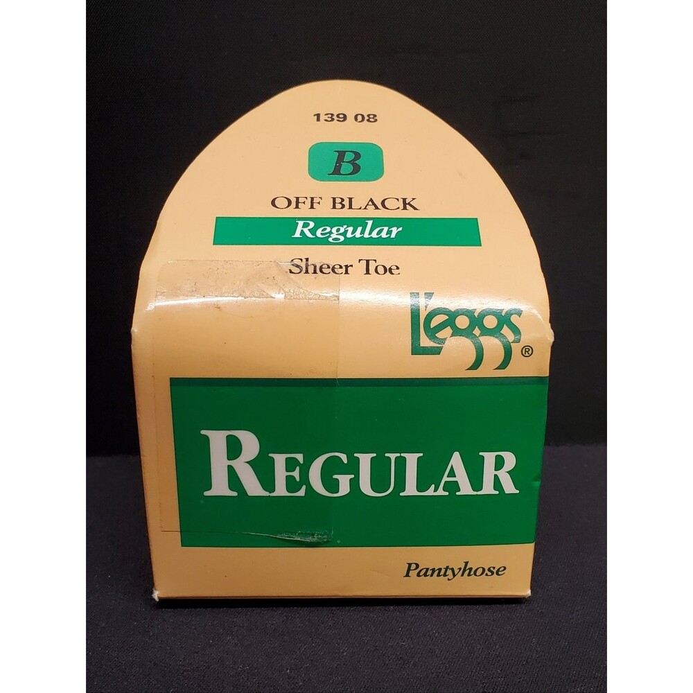 Vintage L'eggs Leggs Regular Off Black Pantyhose